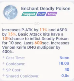 Enchant Deadly Poison universal Assassin Cross buff