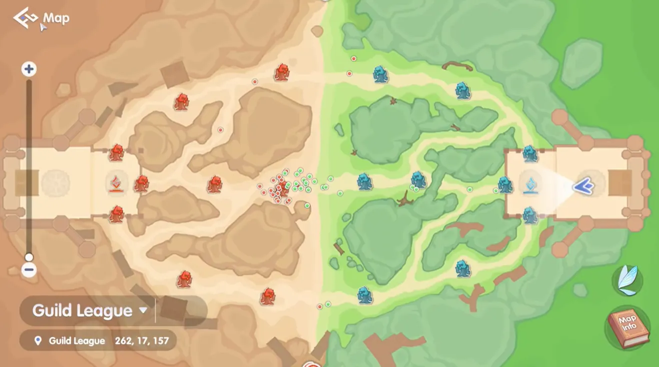 Guild League three-lane Main Battlefield map