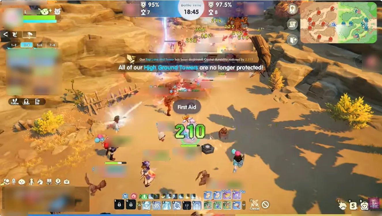 Guild League team fighting around a battlefield objective