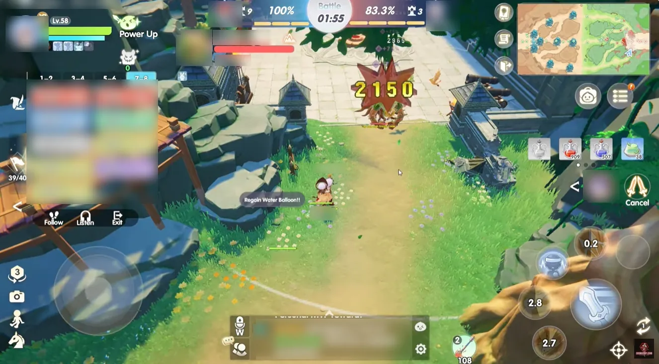 Guild team pushing a defensive tower in Guild League
