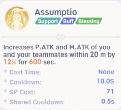 Assumptio shared High Priest attack buff