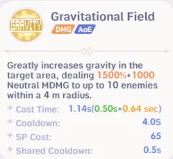 Gravitational Field AOE skill for Ghost High Wizard
