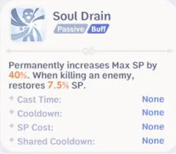 Soul Drain passive skill for High Wizard SP sustain