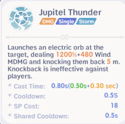 Mage casting Jupitel Thunder during combat