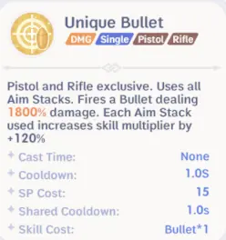 Unique Bullet skill for the Night Walker Rifle build