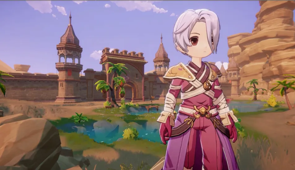 Assassin character in the desert